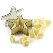 OCreme Five-Point-Star-Shaped Heat-Resistant Plastic Cutter in Five Sizes, One of Each