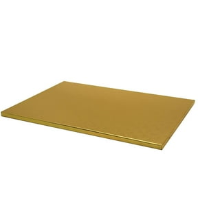 O'Creme Gold Rectangular Cake Pastry Drum Board 1/2 Inch Thick, Quarter-Sheet Size 9-3/4 Inch x 13-3/4 Inch - Pack of 5