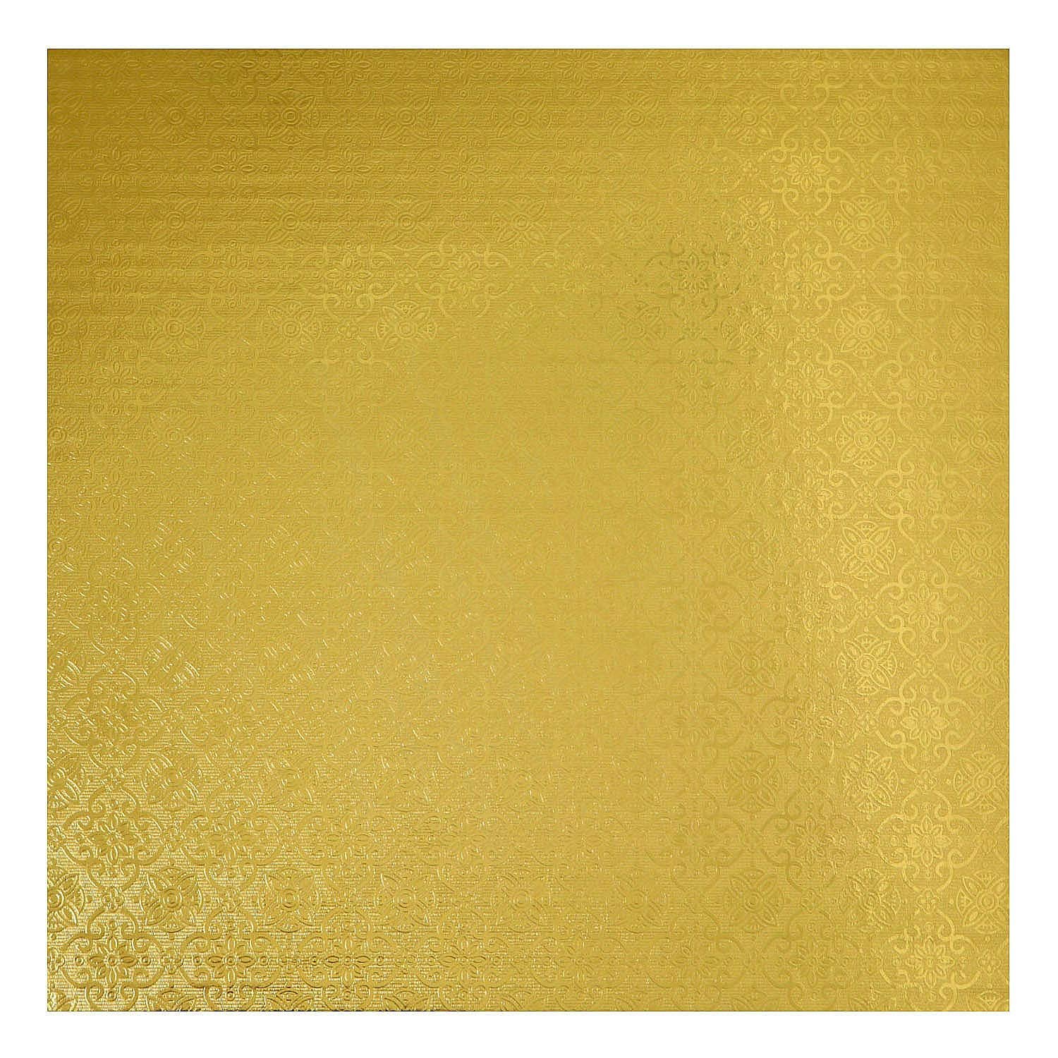 O'Creme Gold Wraparound Square Cake Pastry Drum Board 1/4 Inch Thick, 12 Inch x 12 Inch - Pack of 10 - image 1 of 6