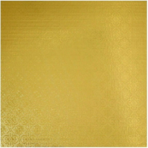 O'Creme Gold Wraparound Square Cake Pastry Drum Board 1/4 Inch Thick, 16 Inch x 16 Inch - Pack of 10