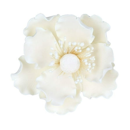 O'Creme Gumpaste Anemone Flower Set of 3 White - Edible Flowers for Cake Decorating - Sugar Paste Flower Decorations for Cakes, Cupcake Toppers - Birthday Party, Wedding, Valentines Day, Baby Shower