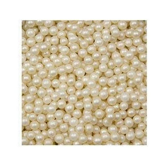 O'Creme Ivory Edible Sugar Pearls Cake Decorating Supplies for Bakers: Cookie, Cupcake & Icing Toppings, Beads Sprinkles For Baking, Certified, Candy Sugar Ball Accents 8mm, 11 Lbs
