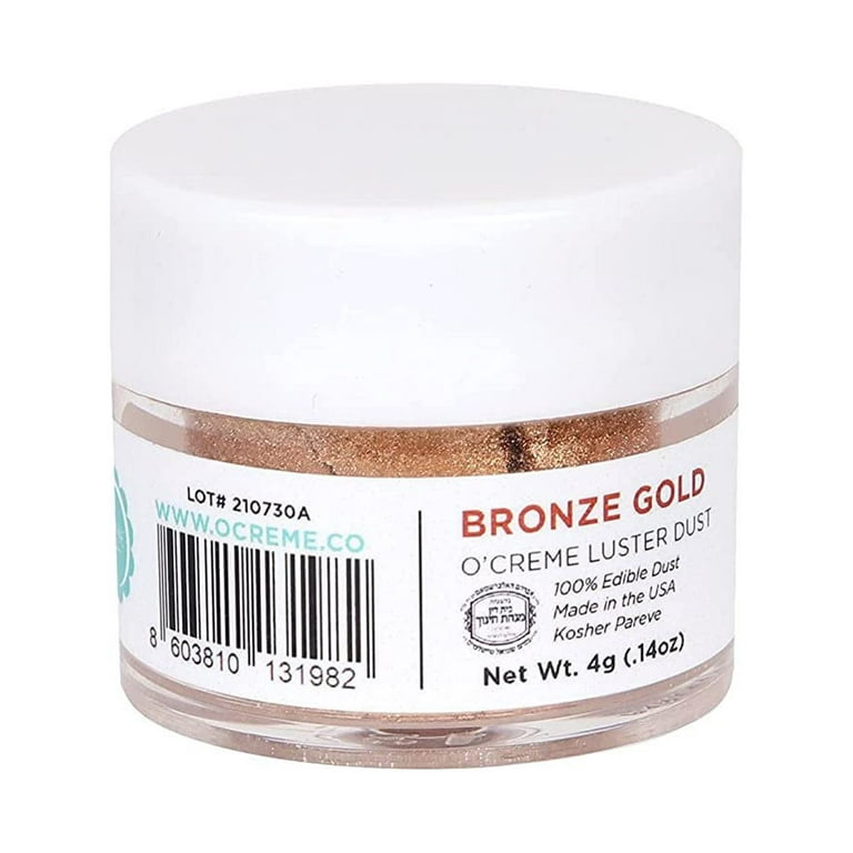 O'Creme Luster Dust, Food-Grade Edible Bronze-Gold Dust Cake