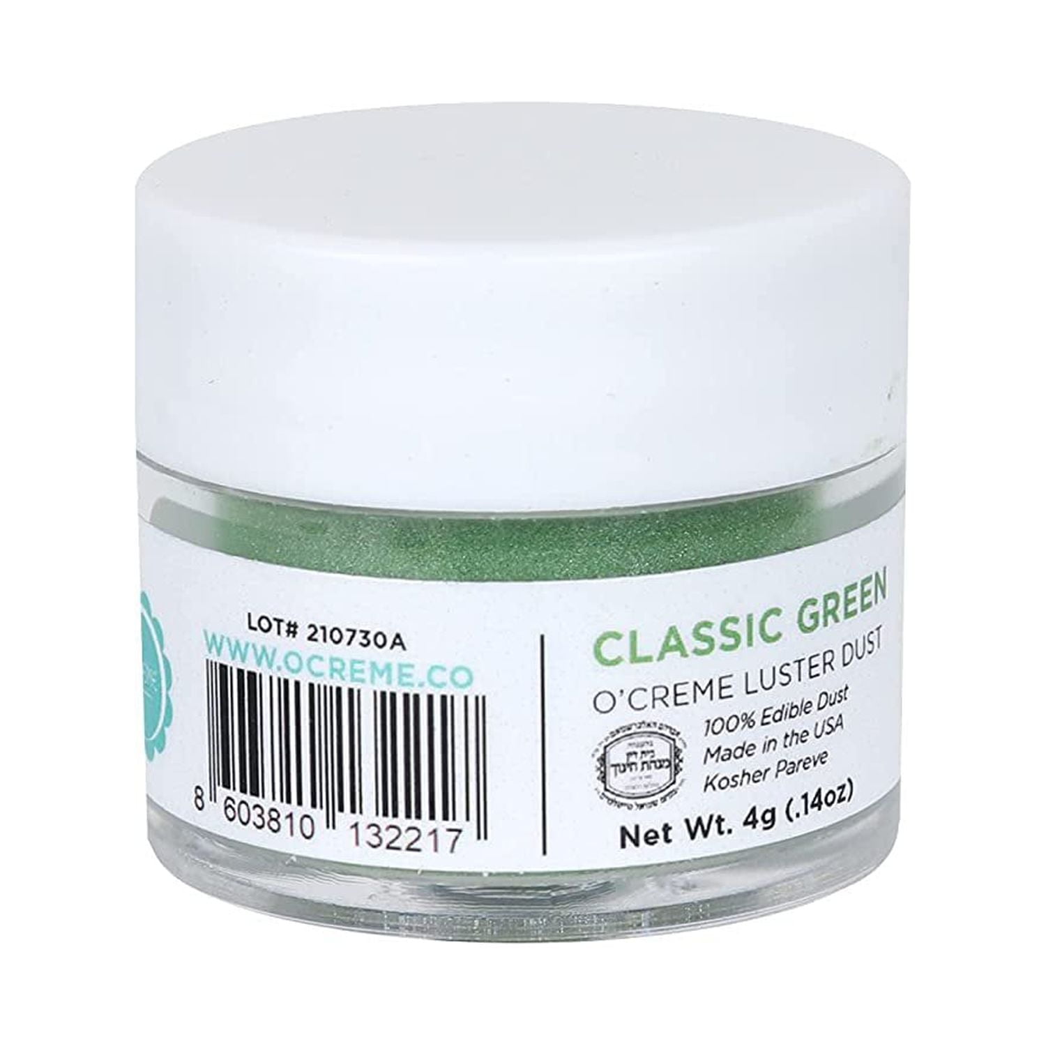 O'Creme Luster Dust, Food-Grade Edible Classic-Green Dust Cake Decorations: 4 Grams Baking Decorating For Cookie, Fondant, Icing, Petal, Flower, Cupcake and Cake Pop
