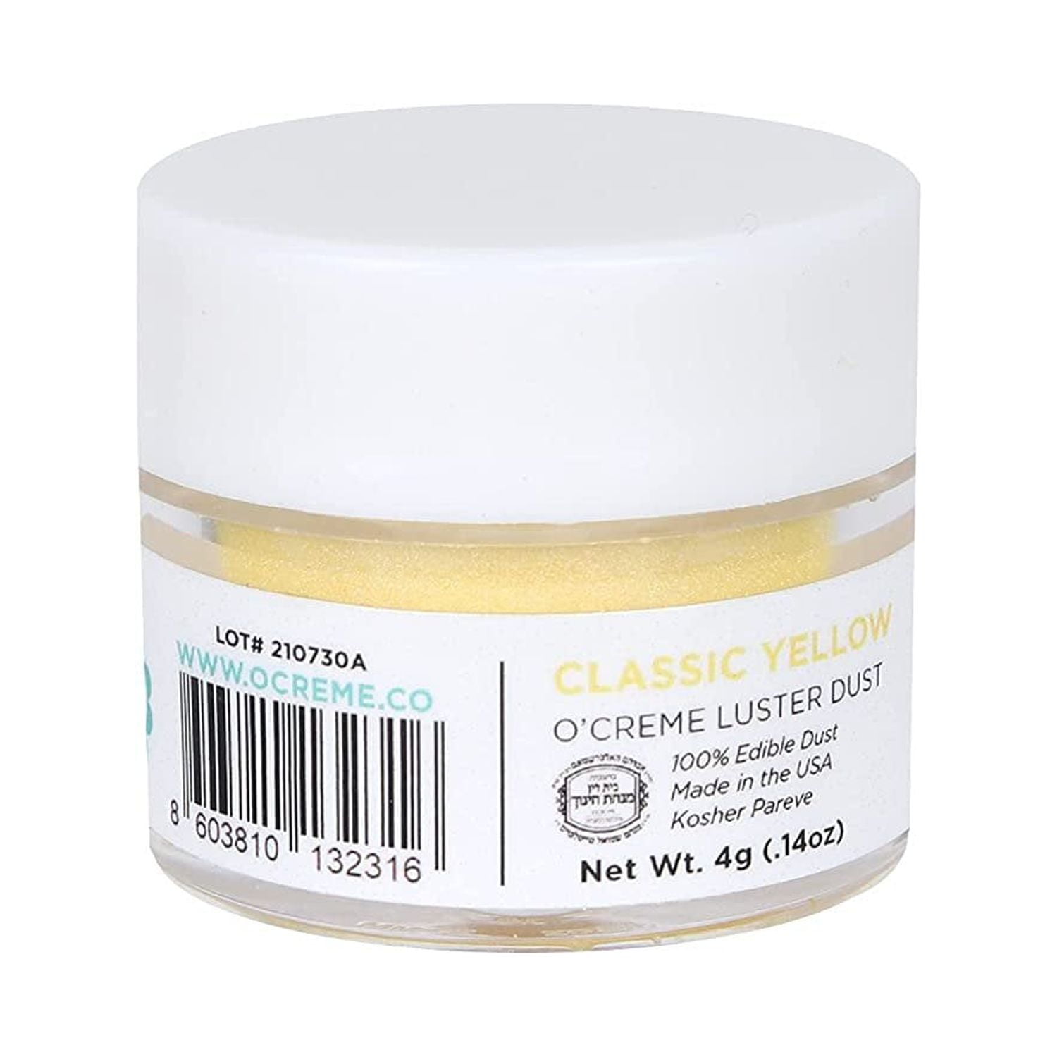 O'Creme Luster Dust, Food-Grade Edible Classic-Yellow Dust Cake Decorations: 4 Grams Baking Decorating For Cookie, Fondant, Icing, Petal, Flower, Cupcake and Cake Pop
