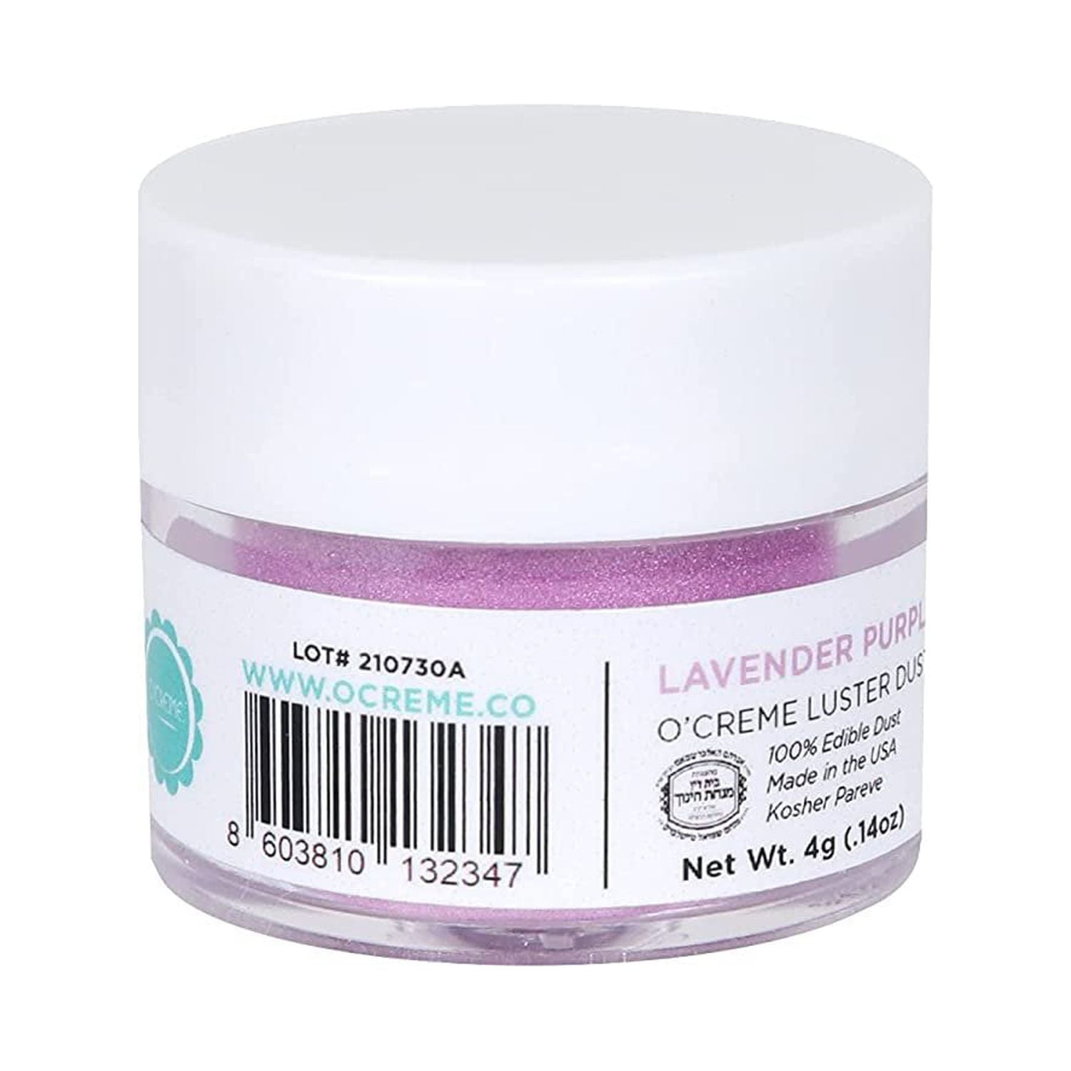 O'Creme Luster Dust, Food-Grade Edible Lavender-Purple Dust Cake Decorations: 4 Grams Baking Decorating For Cookie, Fondant, Icing, Petal, Flower, Cupcake and Cake Pop