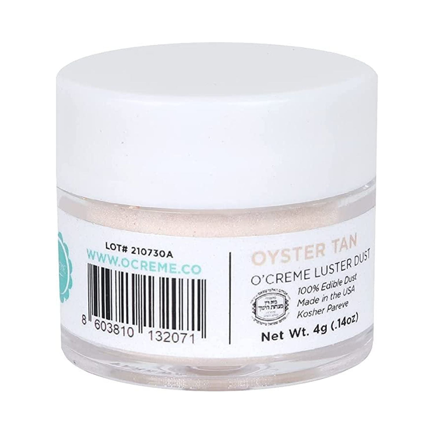 O'Creme Luster Dust, Food-Grade Edible Oyster-Tan Dust Cake Decorations: 4 Grams Baking Decorating For Cookie, Fondant, Icing, Petal, Flower, Cupcake and Cake Pop