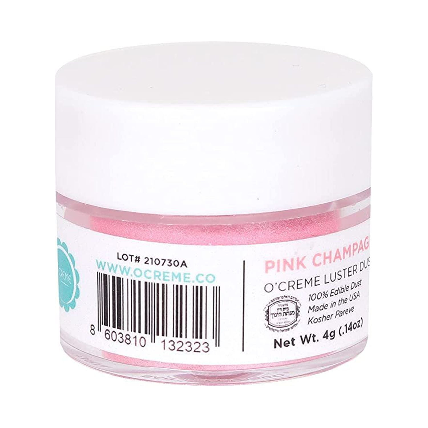 O'Creme Luster Dust, Food-Grade Edible Pink-Champagne Dust Cake Decorations: 4 Grams Baking Decorating For Cookie, Fondant, Icing, Petal, Flower, Cupcake and Cake Pop