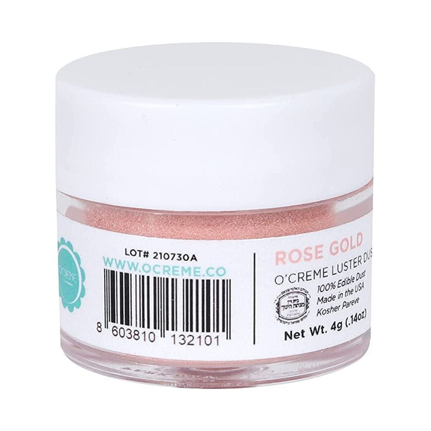 O'Creme Luster Dust, Food-Grade Edible Rose-Gold Dust Cake Decorations: 4 Grams Baking Decorating For Cookie, Fondant, Icing, Petal, Flower, Cupcake and Cake Pop