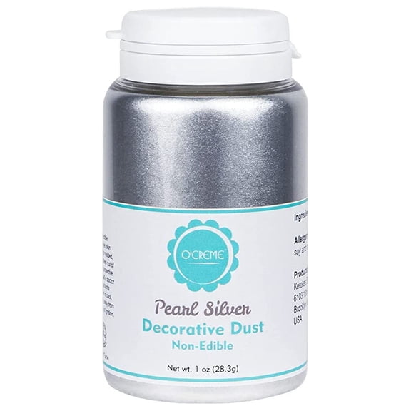 O'Creme Metallic Non-Edible Dust for Decoration, 28 Grams Pearl Silver
