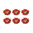 thumbnail image 1 of O'Creme Mini Poinsettia Gumpaste Sugar Flower 1-3/8 Inch, 6 Pieces Red, 1 of 2