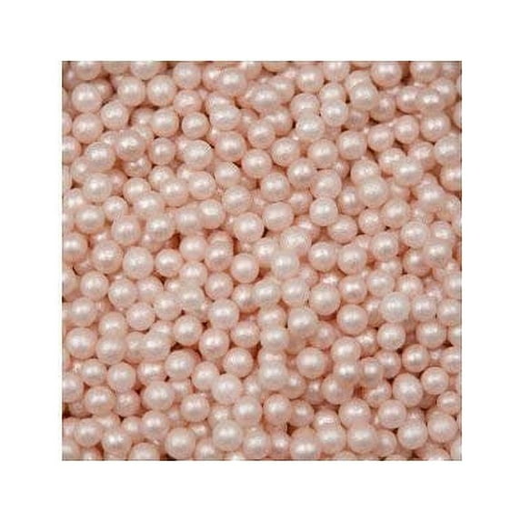 O'Creme Pink-Ivory Edible Sugar Pearls Cake Decorating Supplies for Bakers: Cookie, Cupcake & Icing Toppings, Beads Sprinkles For Baking, Kosher Certified, Candy Sugar Ball Accents 2mm, 11 Lbs