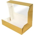 thumbnail image 1 of O'Creme Rectangular Window Pie Box 8.5 Inch x 5.5 Inch x 2 Inch High - 5 Pieces Gold, 1 of 4