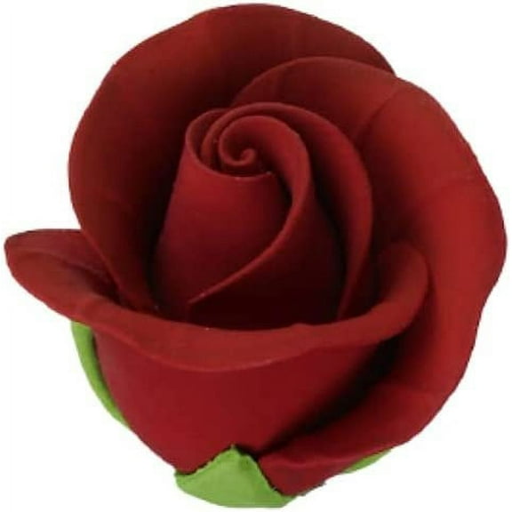 O'Creme Red Garden Rose Gumpaste Flowers, Set of 12