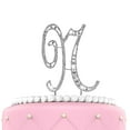 thumbnail image 1 of O'Creme Rhinestone Cake Topper - 4-Inch, Silver-Colored Letters for Wedding, Birthday, and Personalized Cakes - Sparkly Metal Alphabet Bling Decoration for Monograms, Initials, and Names - Letter N, 1 of 6