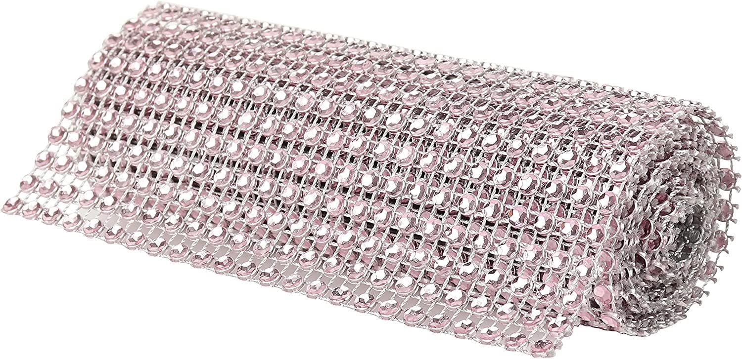 Wide Rhinestone Ribbon O'Creme Rhinestone Mesh Ribbon Wrap 24 Row 4-1/2 Inch Wide x 1 Yard ...