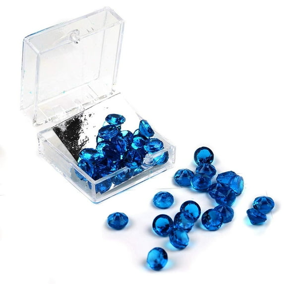 O'Creme Sapphire-Blue Edible Diamonds 6 Millimeters for Decorating Cakes, 38 Pieces