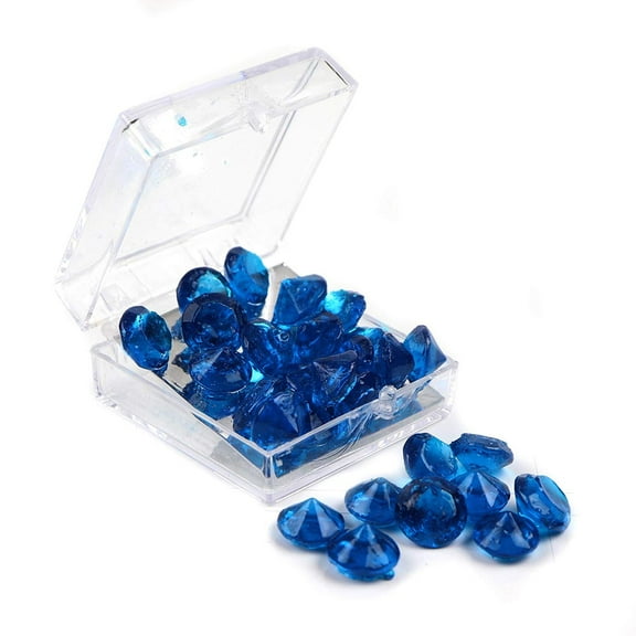 O'Creme Sapphire-Blue Edible Diamonds 8 Millimeters for Decorating Cakes, 28 Pieces