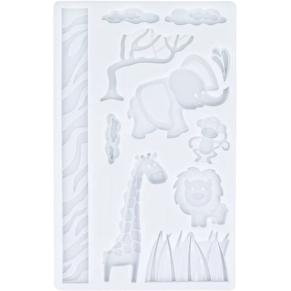 O'Creme Silicone Fondant Mold, Safari Animals