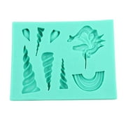O'Creme Silicone Fondant Mold, Unicorn Head, Ears and Horns, Plus Rainbow