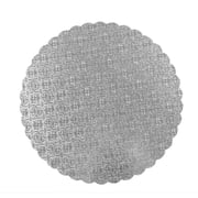 O'Creme Silver-Top Scalloped Round Cake and Pastry Board 3/32 Inch Thick 10, 8 Inch