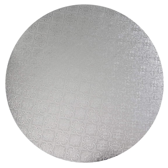 O'Creme Silver Wraparound Cake Pastry Round Drum Board 1/4 Inch Thick, 9 Inch Diameter - Pack of 10