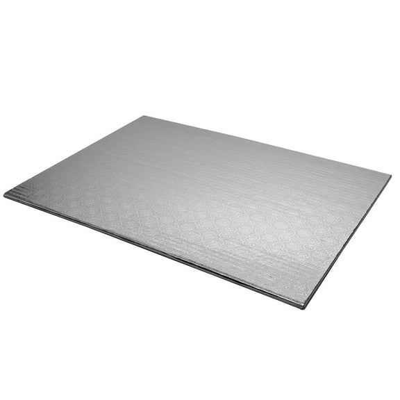 O'Creme Silver Wraparound Rectangular Cake Pastry Drum Board 1/4 Inch Thick, Full-Sheet Size 17-5/8 Inch x 25-1/2 Inch - Pack of 10