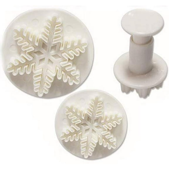 O'Creme Snowflake Plastic Plunger Cutters - 3 Different Sizes, 1 Each