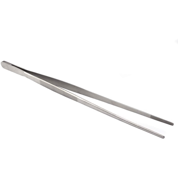 O'Creme Stainless Steel 12 Inch Precision Kitchen Surgical Tweezer Tongs with Serrated Tips for Gripping