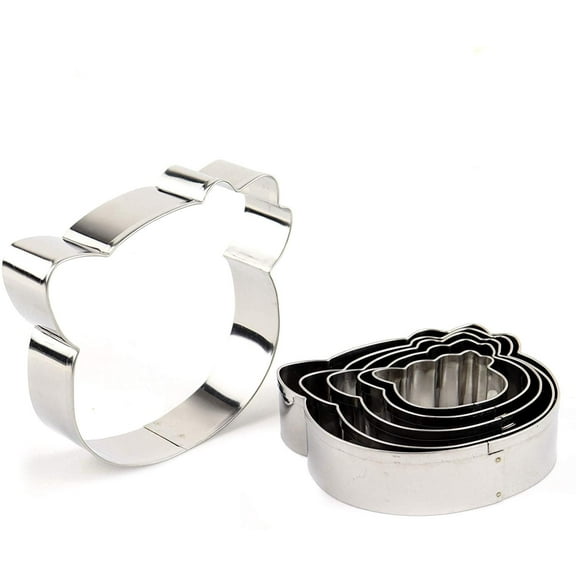 O'Creme Stainless Steel Hello Kitty Cookie Cutters 1-3/8 Inch, 1-3/4 Inch, 2-1/8 Inch, 2-5/8 Inch, 2-7/8 Inch and 3-3/8 Inch