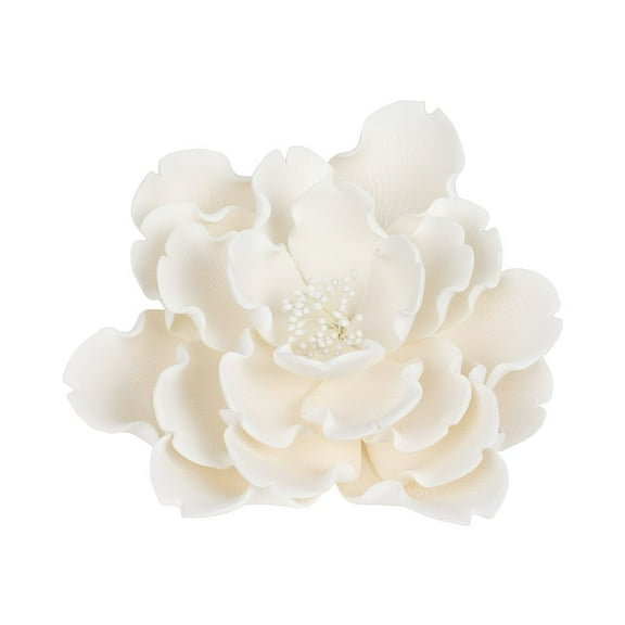 O'Creme White Extra Large Peony Gumpaste Edible Flower for Cake Decorating, 7"