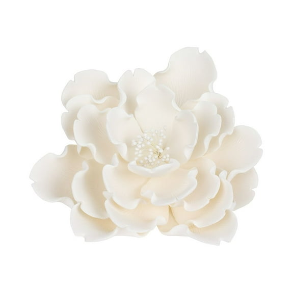 O'Creme White Extra Large Peony Gumpaste Edible Flower for Cake Decorating, 7"