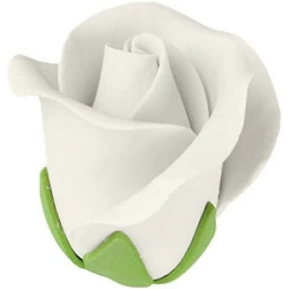 O'Creme White Garden Rose Gumpaste Flowers, Set of 12