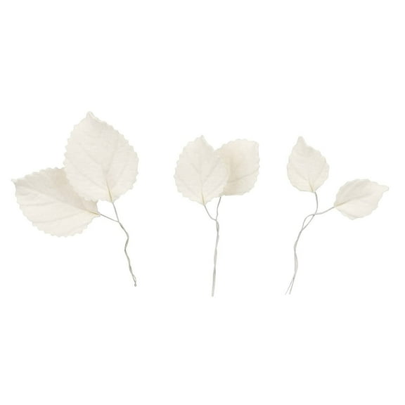 O'Creme White Gumpaste Rose Leaves, Sugar-Flower Leaves, 6 + 6 + 6