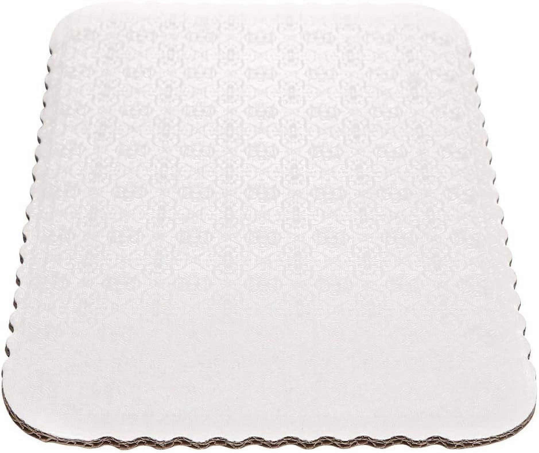 O'Creme White-Top Scalloped Rectangular Cake and Pastry Board 3/16 Inch ...