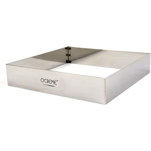 O'Crme Square Cake Ring Stainless Steel 8-3/4" x 1-3/4" High