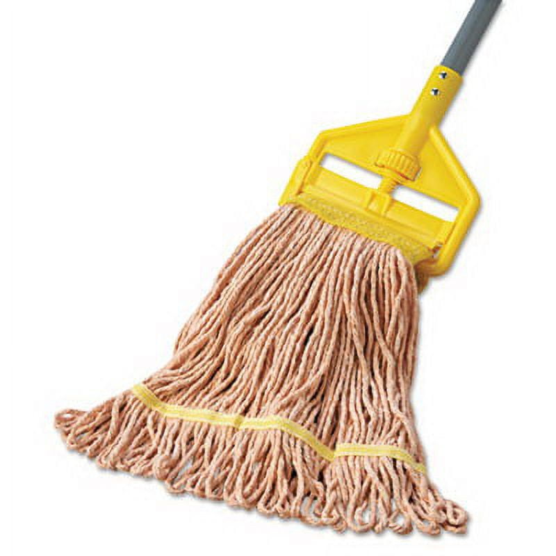 O'Dell Mop & Broom Wide Band Looped End Wet Mop Orange, 19" Length x 6.