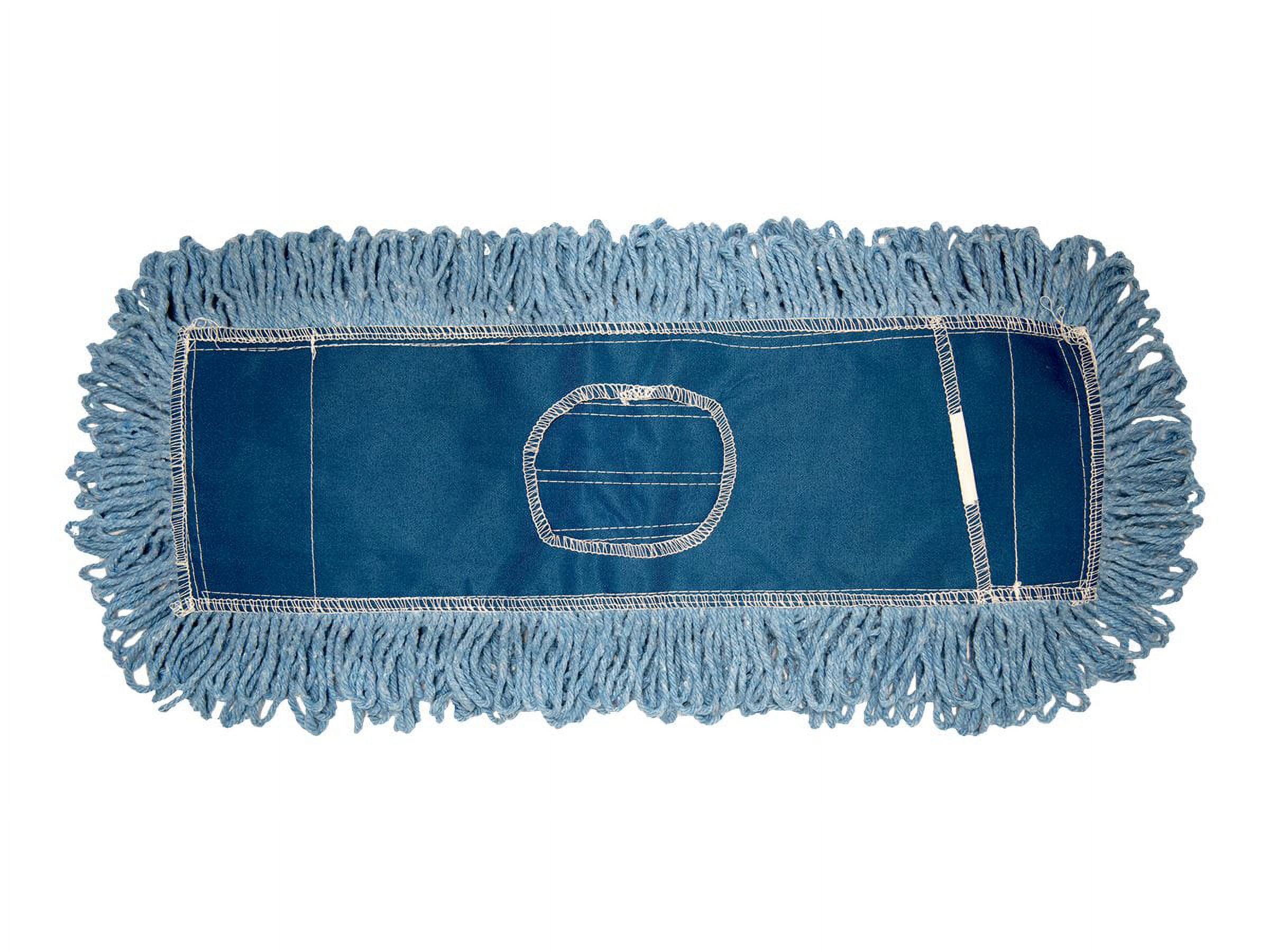 Blue Cotton Synthetic Blend Dust Mop Cloth 24" x 5"
