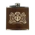 thumbnail image 1 of O'Donahue Irish Coat of Arms Leather Flask - Rustic Brown, 1 of 1