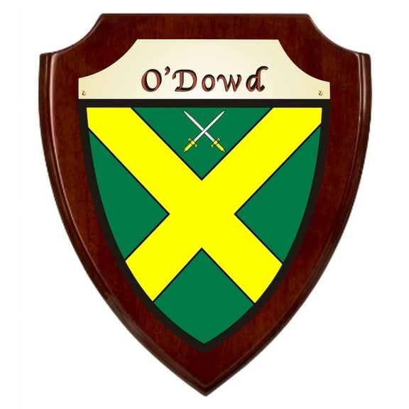 O'Dowd Irish Coat of Arms Shield Plaque - Rosewood Finish