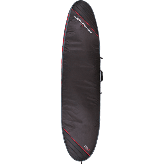 O&E Aircon Longboard Cover 7'6" Bk/Rd/Grey