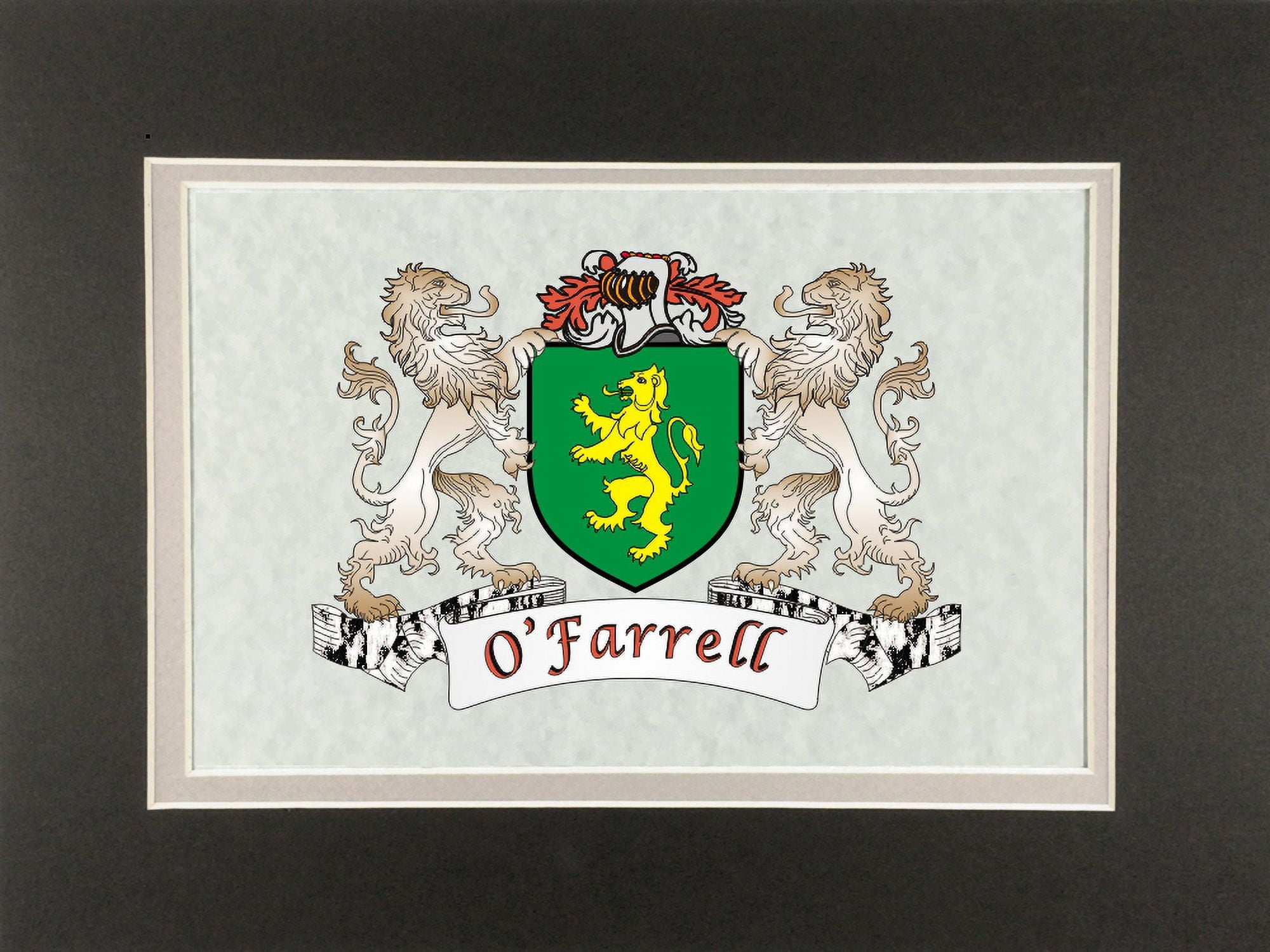 O'Farrell Irish Coat of Arms Print Frameable 9" x 12"