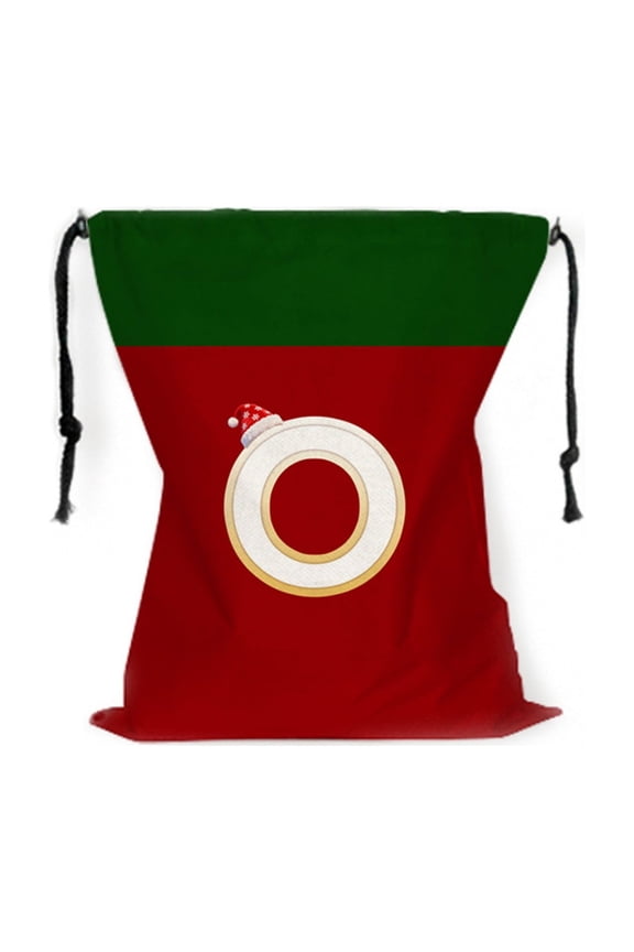 O Festive Decoration Bag With Drawstring For Christmas Storage 12.2X14.96 Inches Polyester Material