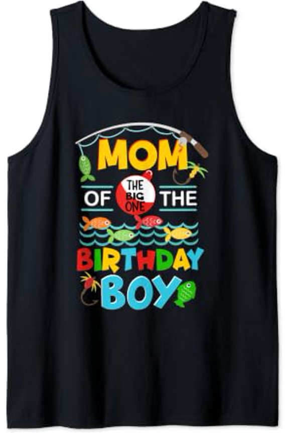 O Fish Ally One Birthday Mom Of The Birthday Tank Top Size S-3XL