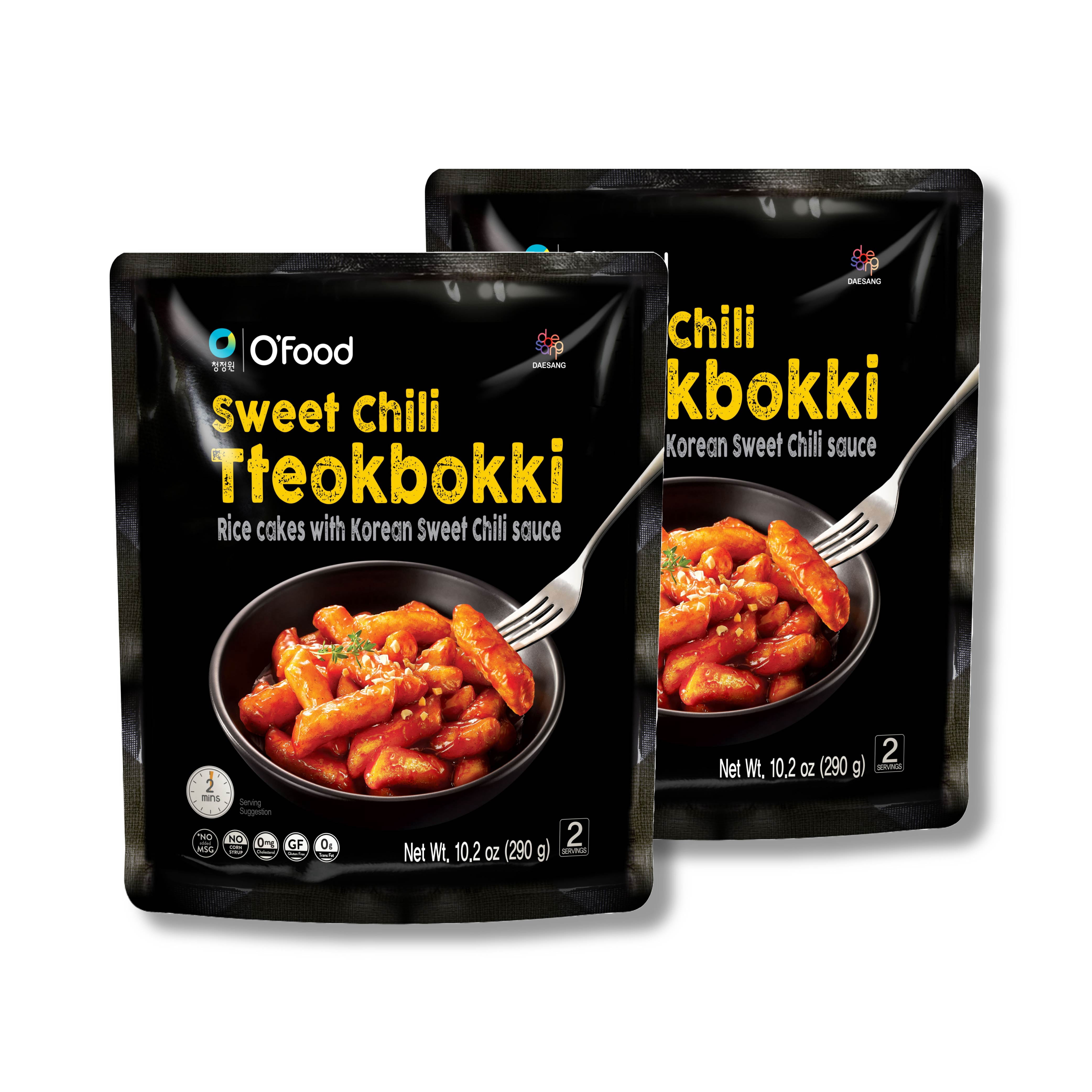 O'Food Tteokbokki Korean Rice Cakes with Sweet Chili Sauce, Authentic