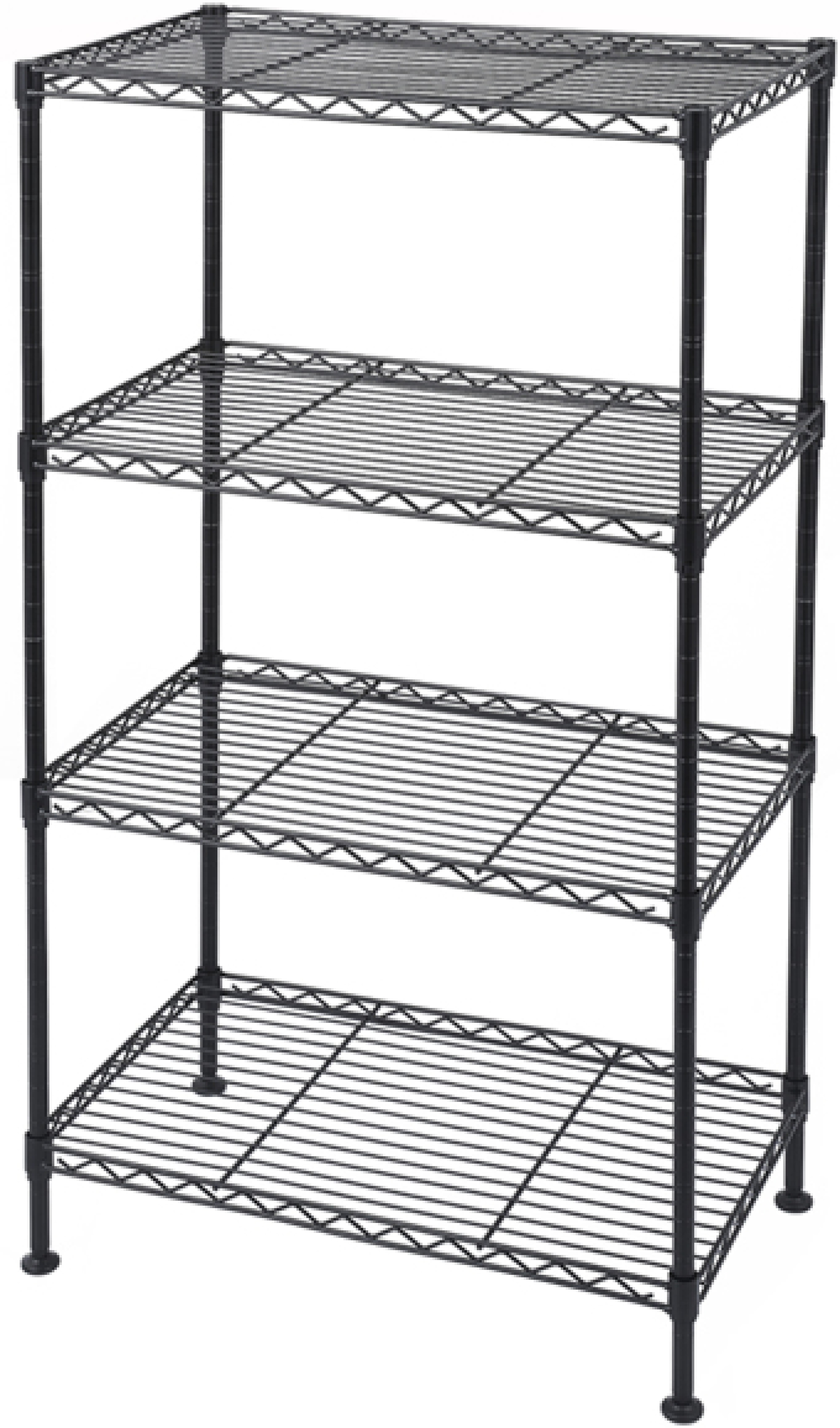 O'Force 4-Tier Industrial Welded Wire Shelving Kitchen Laundry room Office or Garage Black