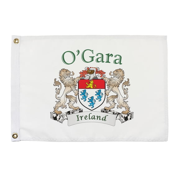O'Gara Irish Coat of Arms Small White Flag - 16"x10.5" inches