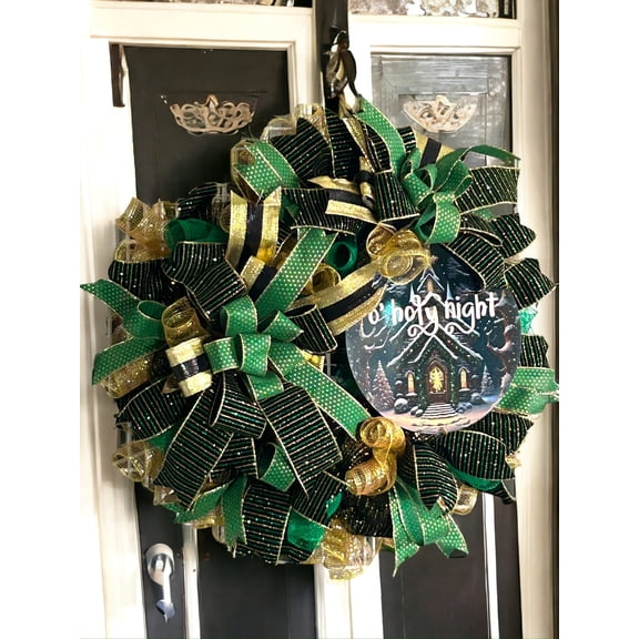 O'HOLY NIGHT CHRISTMAS WREATH, RELIGIOUS CHRISTMAS