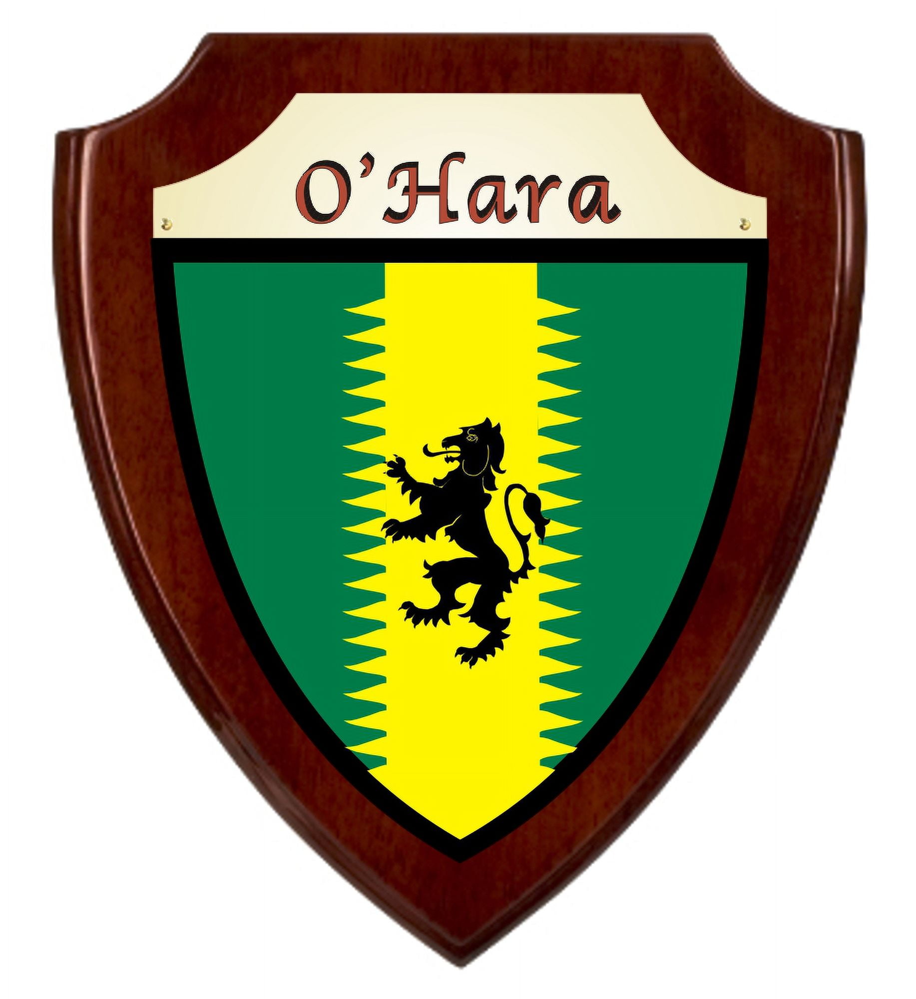 O'Hara Irish Coat of Arms Shield Plaque - Rosewood Finish