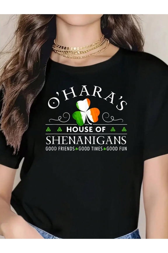O'Hara Shirt House Of Shenanigans St Patricks Day T-Shirt-100% Cotton Comfortable & Breathable For Summer, Spring